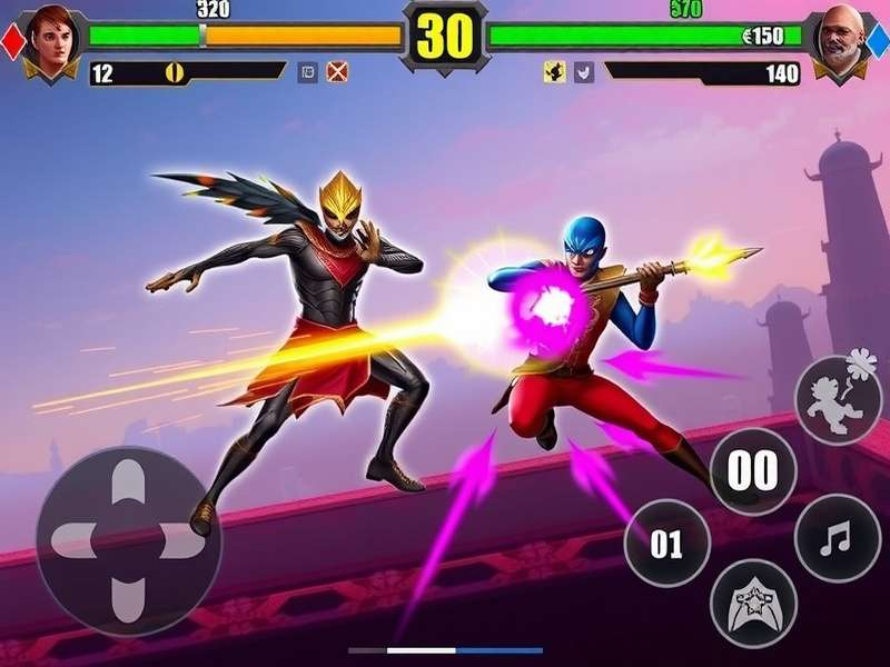 Holi Glory Fighter gameplay screenshot showing colorful combat